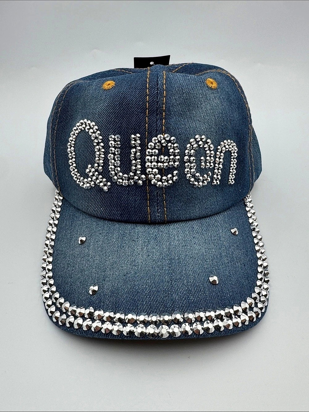 Madd Hatter Rhinestone Denim Baseball Cap Blue NWT